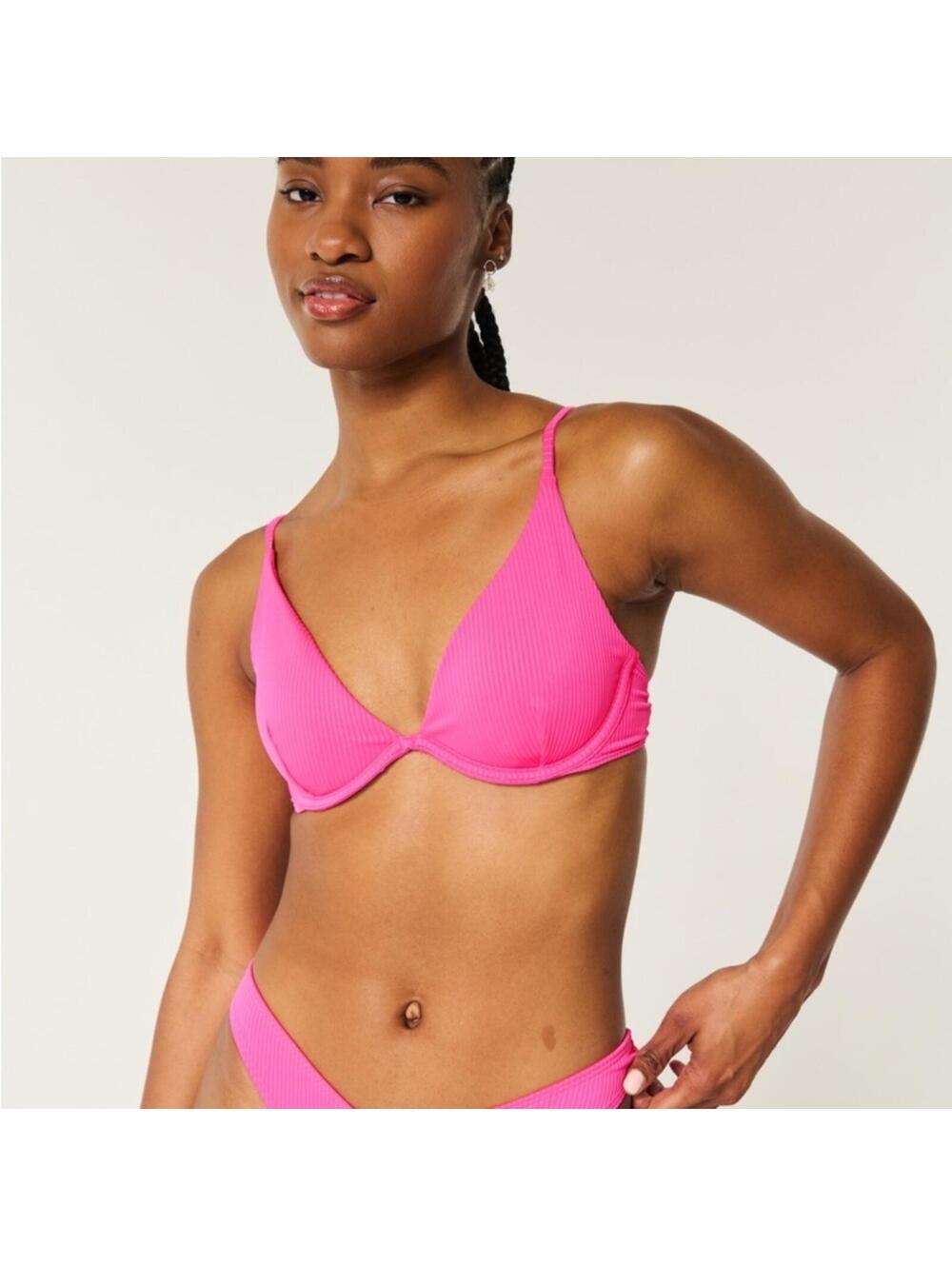 Hollister Hot Pink Swimsuit Bikini Top S Underwire